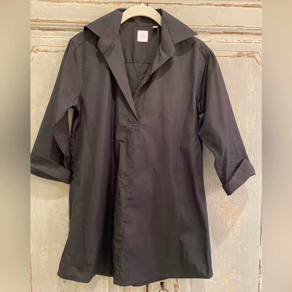 Ann Mashburn Tunic Top 3/4 Sleeve Black Sz S